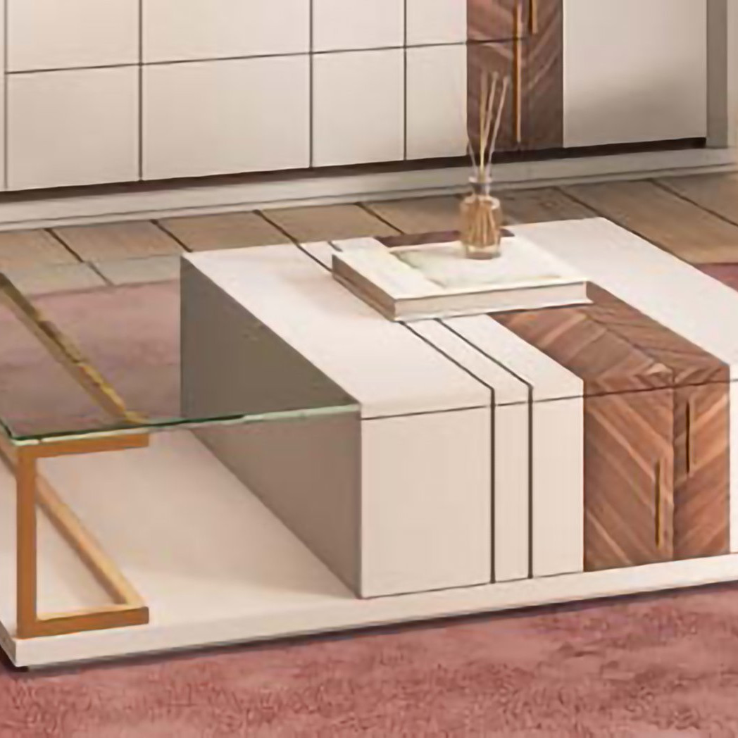 Cómoda Noble com gavetas em madeira lacada